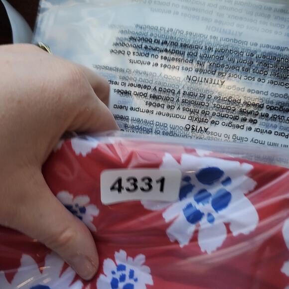 Ann Mashburn Shirt Womens Small Red Blue White Floral Print Popover Long Sleeve - Picture 9 of 9